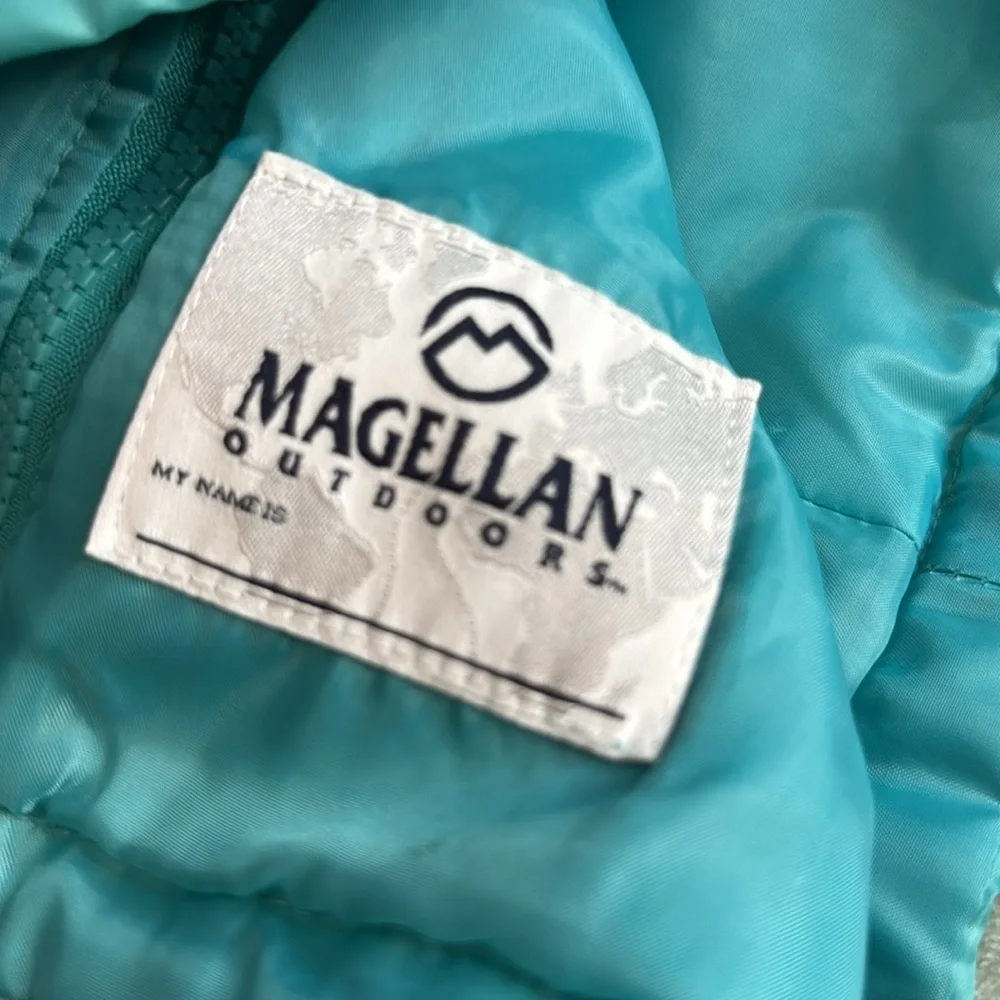 Magellan Teal and Gray Unisex Puffer Jacket